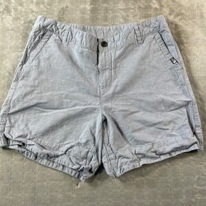 The North Face Shorts Womens 12 Blue Striped Linen Cotton Casual Beach‎ Summer